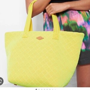 MZ Wallace Neon Yellow Mesh Metro Tote Medium Like New